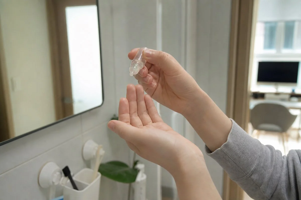 화면·렌즈·바람은 눈물을 각각 다른 방식으로 마르게 한다 — AI로 생성한 자료 이미지