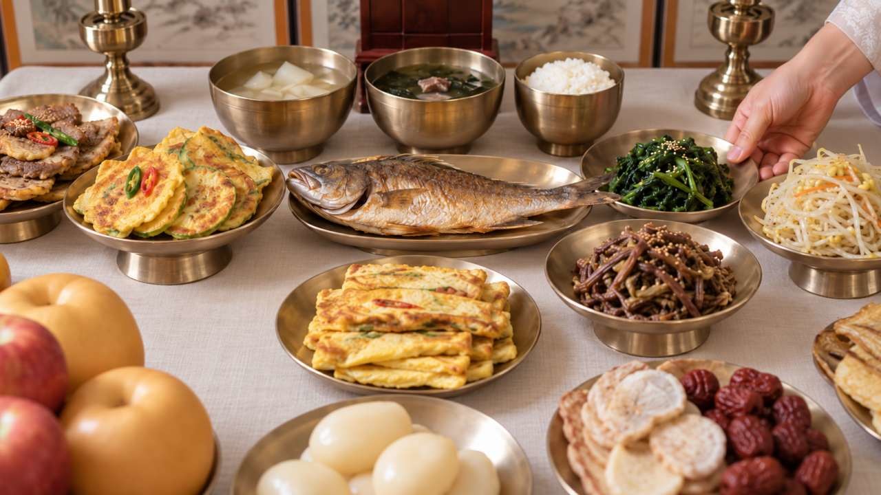 추석 차례상을 차리고 있다. / AI 생성 이미지