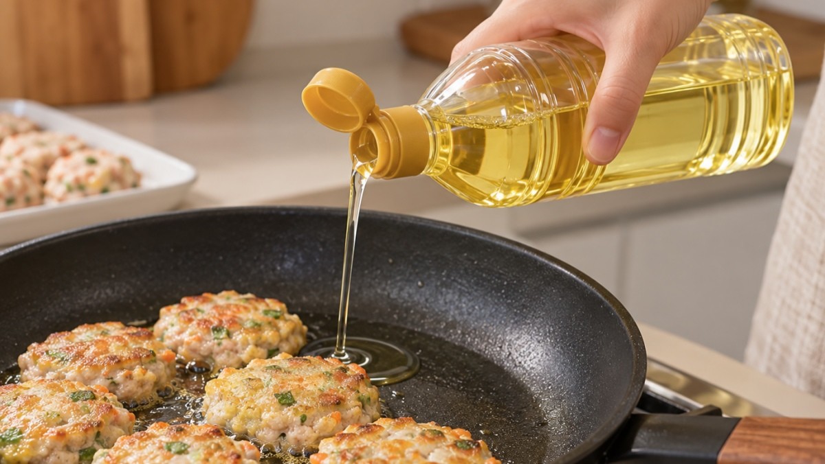 식용유로 전을 부치고 있는 모습을 표현한 자료사진. AI툴로 생성됐습니다.