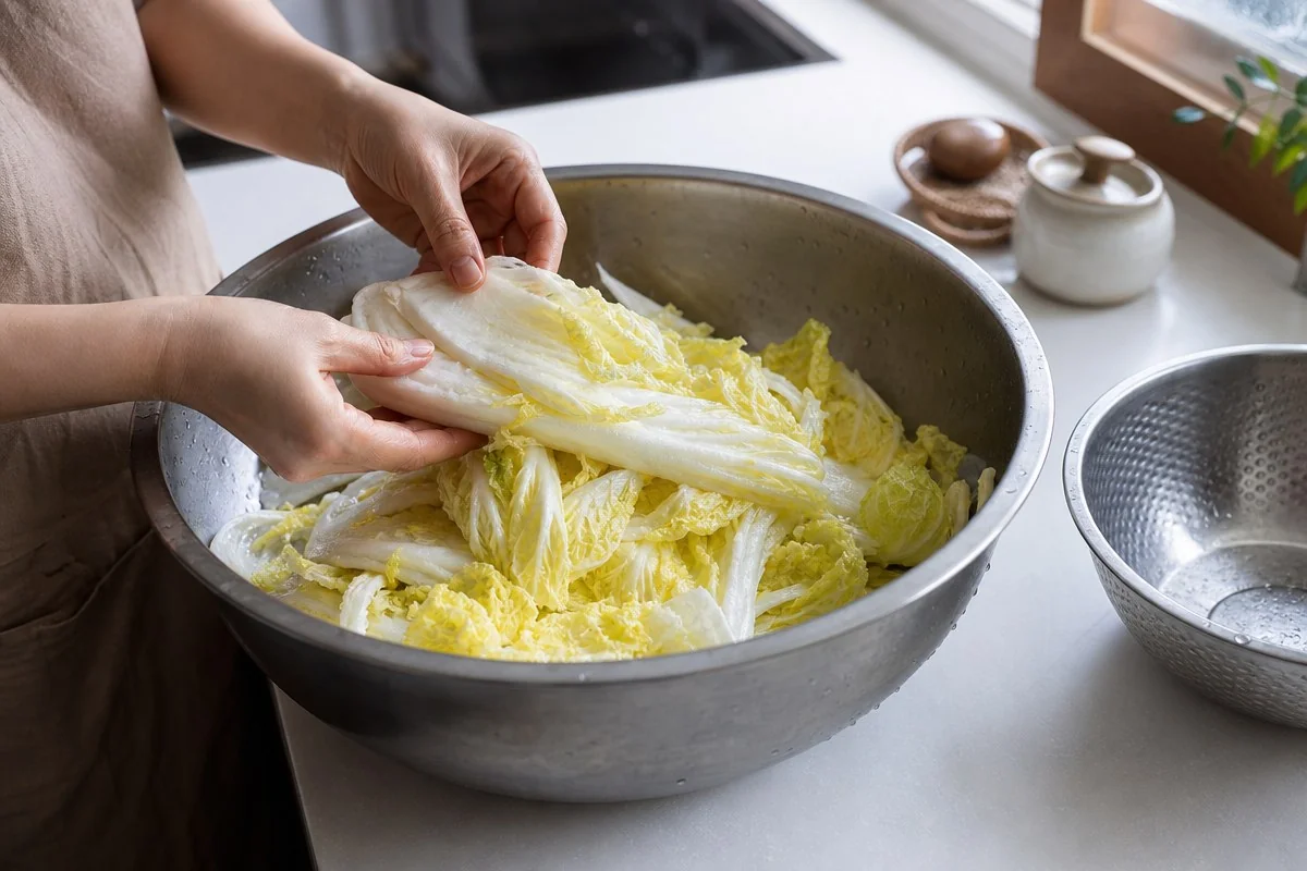 절이는 동안 위생과 온도 관리가 맛과 안전을 함께 좌우한다 — 내용 이해를 돕는 AI 이미지