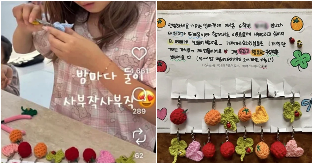 혐오 세상 힐링시킨 손뜨개 키링... 인플루언서 초등 6학년 자녀 선행에 반응 폭발