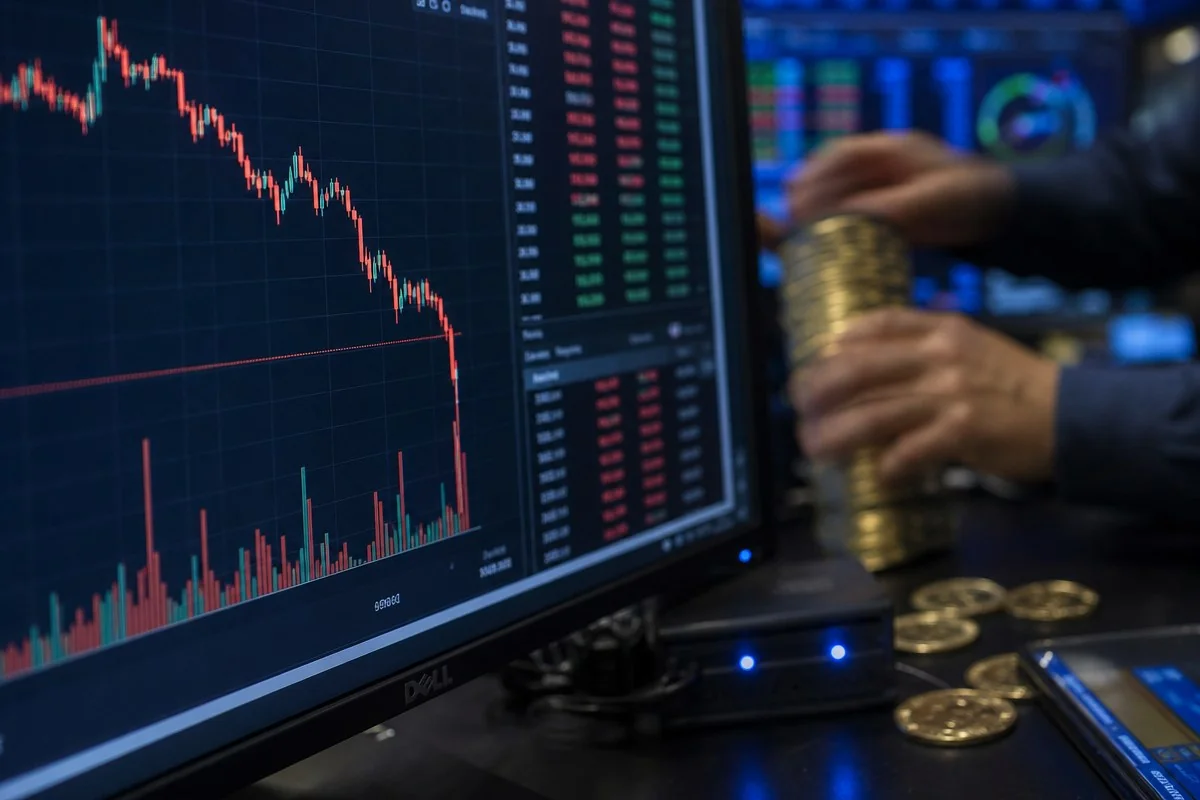 상장 직후 4.5% 급락, 이미 움직인 고래들 — AI로 생성한 자료 이미지