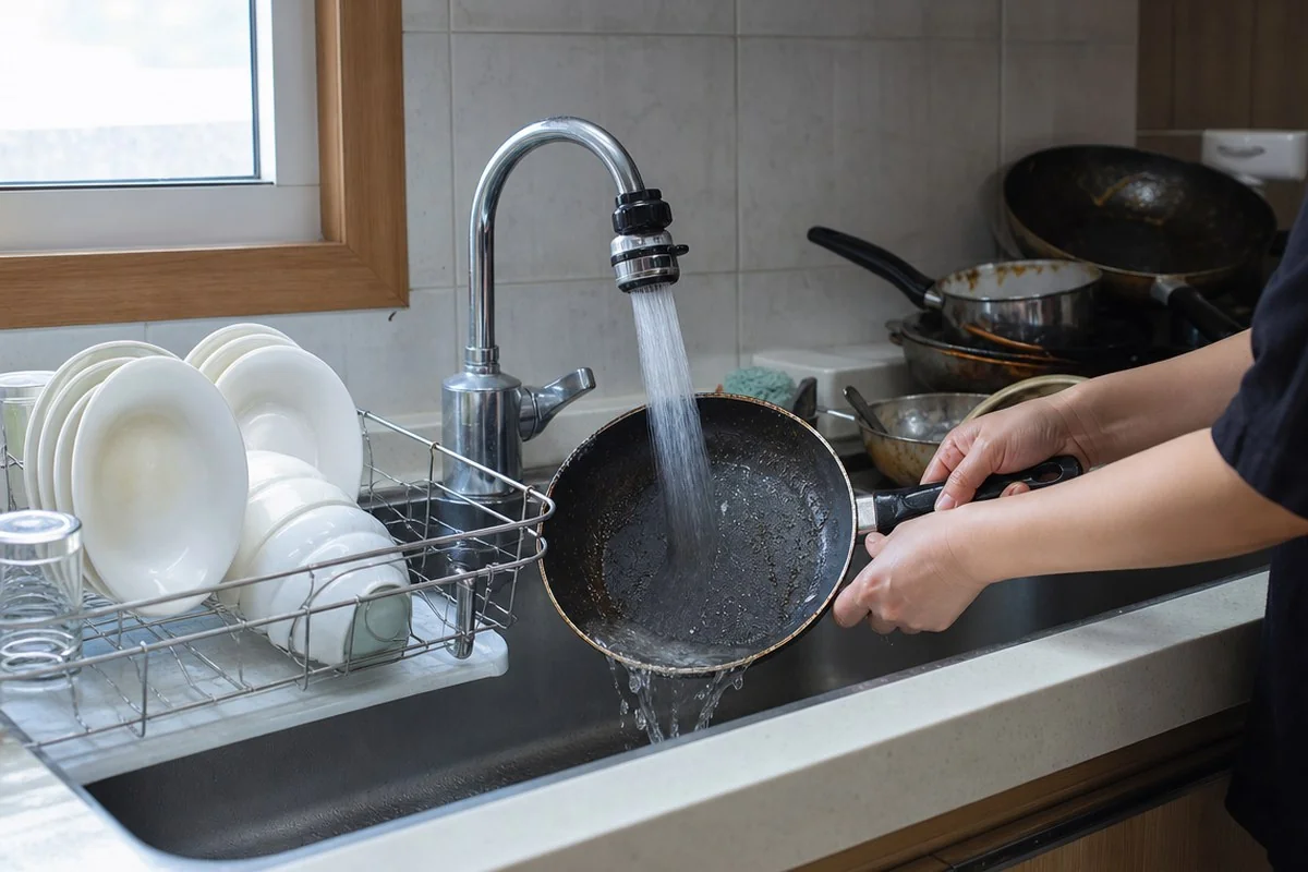 설거지는 손에 잡히는 대로 하면 된다는 생각부터 버려야 한다 — AI로 생성한 자료 이미지