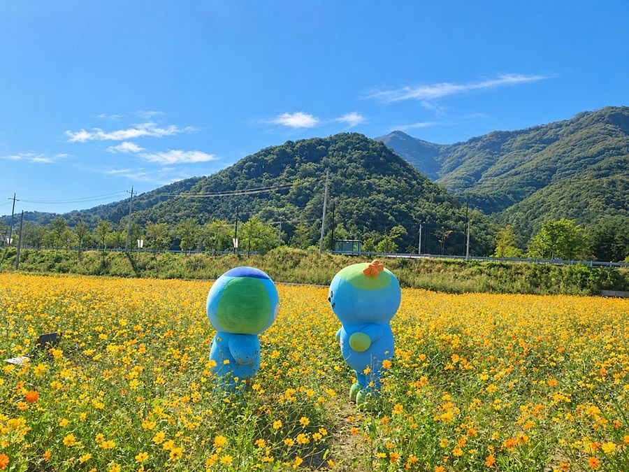 '포우리'와 '봉공이' 한탄강에 떴다…포천·경기, 가을관광 공동 홍보
