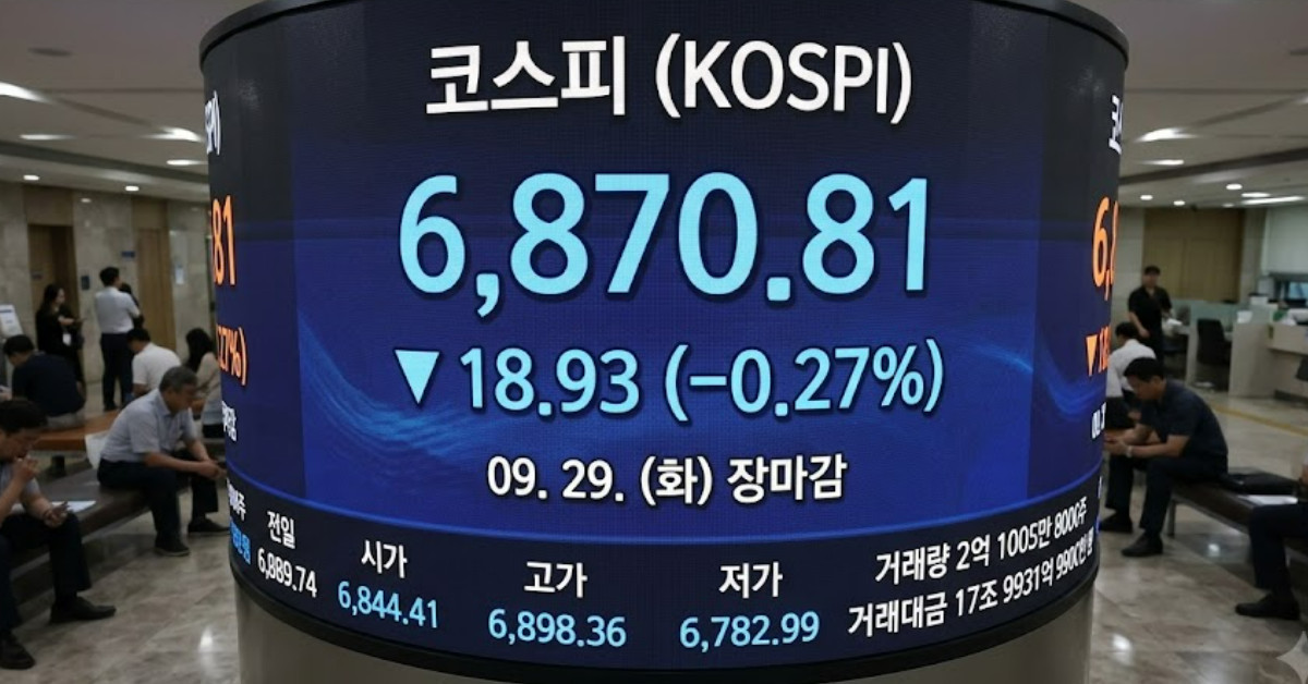 코스피 6870.81 마감…2조 9000억 던지고 사라진 '외인' 