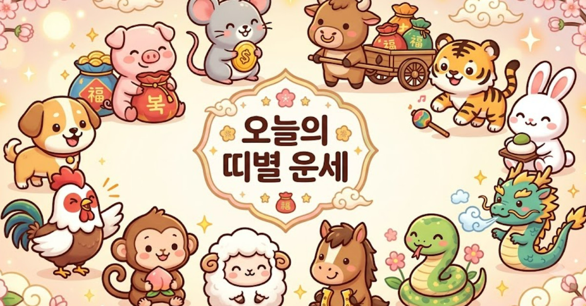 10월 5일 12지지 운세 공개, 띠별로 크게 달라진다 (+상세운세)