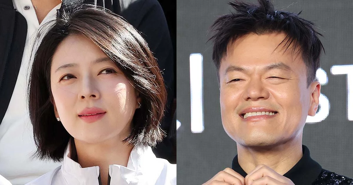 배현진(왼쪽) 국민의힘 의원과 박진영 대통령 직속 대중문화교류위원회 공동위원장. / 뉴스1