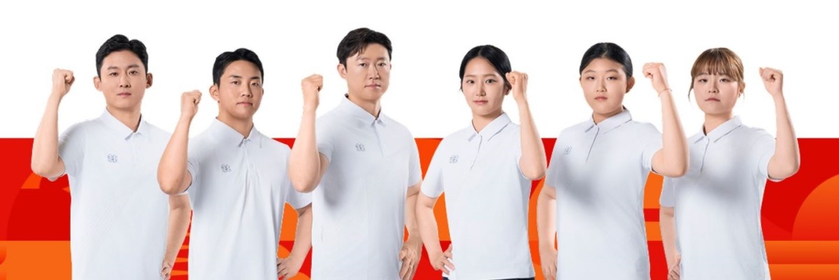 2026 아이치·나고야 아시안게임에 출전한 한국 양궁 컴파운드 대표팀 선수들. 최용희, 최은규, 김종호, 강연서, 박정윤, 박예린이 메달 경쟁을 펼친다. / 대한양궁협회