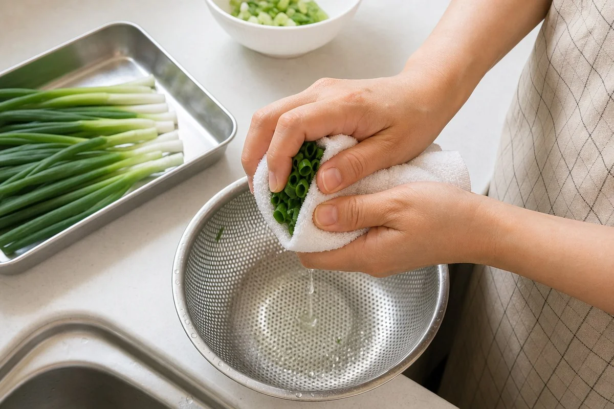 체에 밭쳐 두면 끝이라는 생각이 양념을 묽게 만든다 — 이해를 돕는 AI 자료 이미지