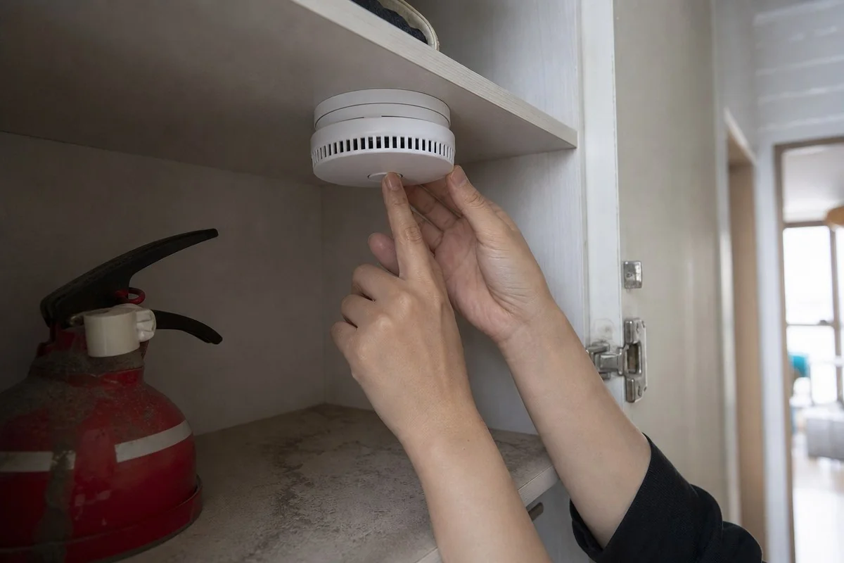 소화기와 화재경보기는 히터와 같은 날 함께 점검한다 — AI로 생성한 자료 이미지