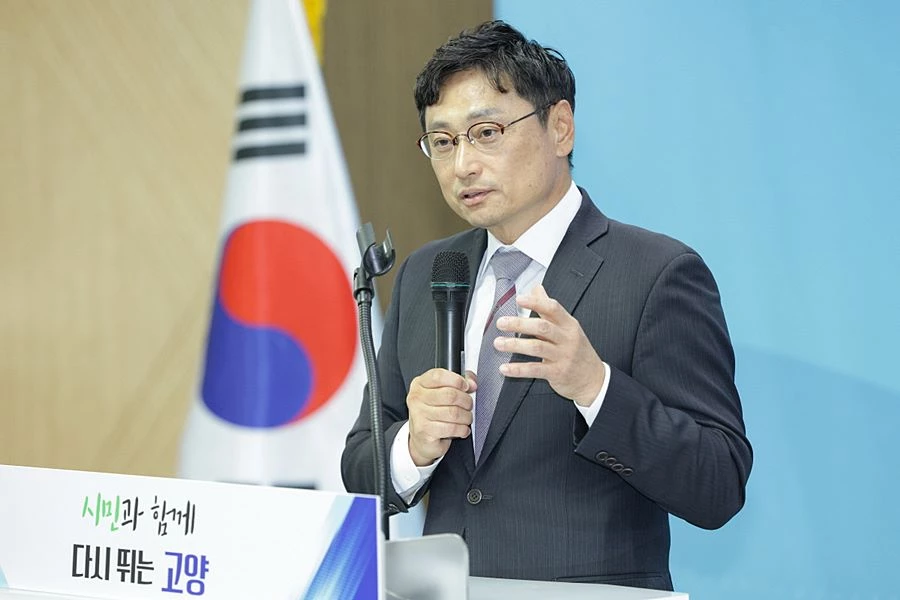 오후석 고양시 제2부시장이 취임사를 하고 있다
