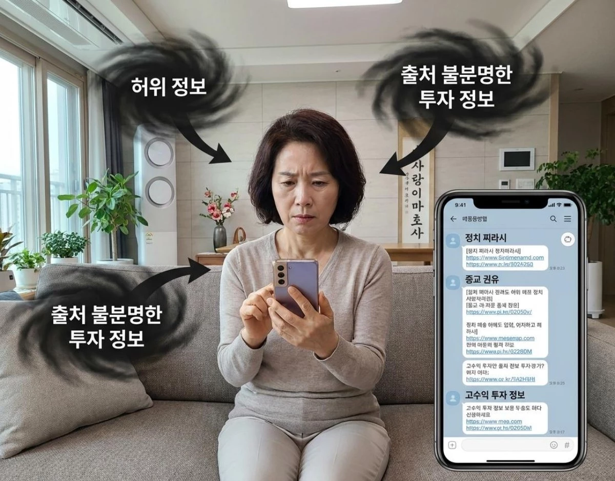 검증 안 된 이상한 카톡들. 기사 내용 토대로 AI툴 활용해 제작한 자료사진.