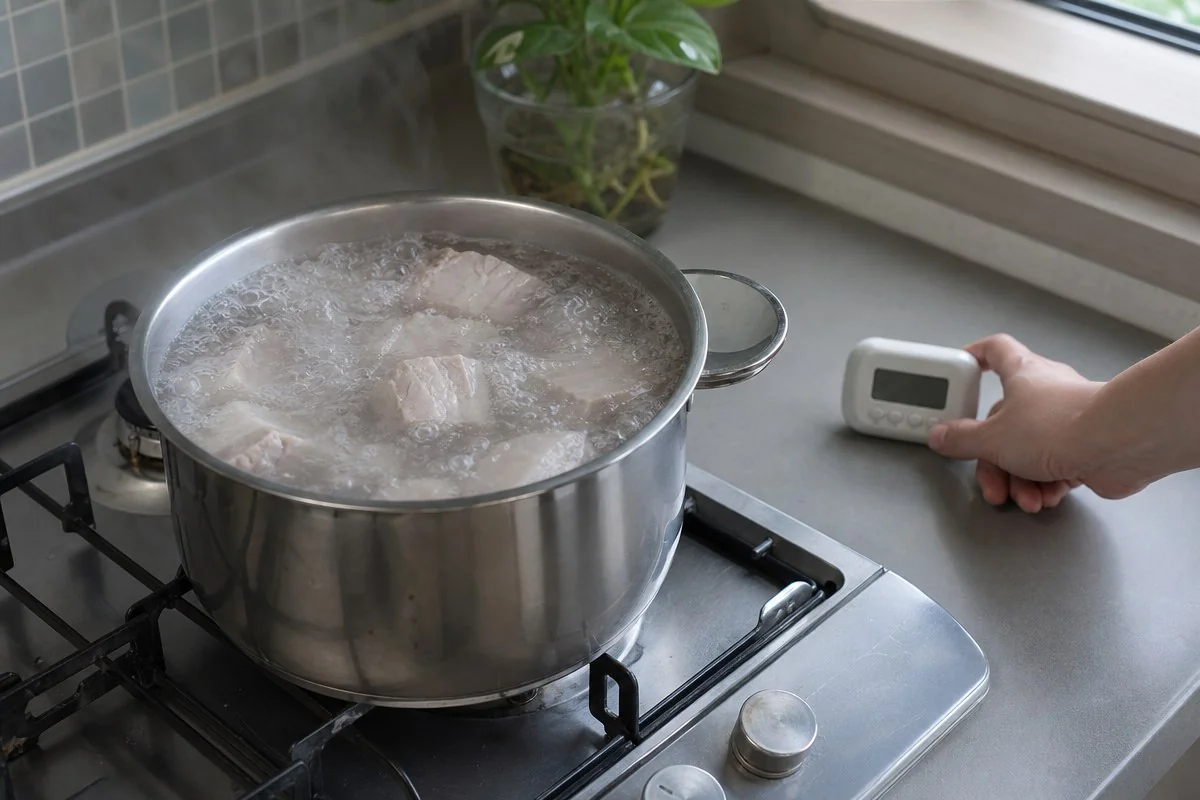 삶는 시간은 물이 다시 끓어오른 뒤부터 센다 — 내용 이해를 돕는 AI 이미지