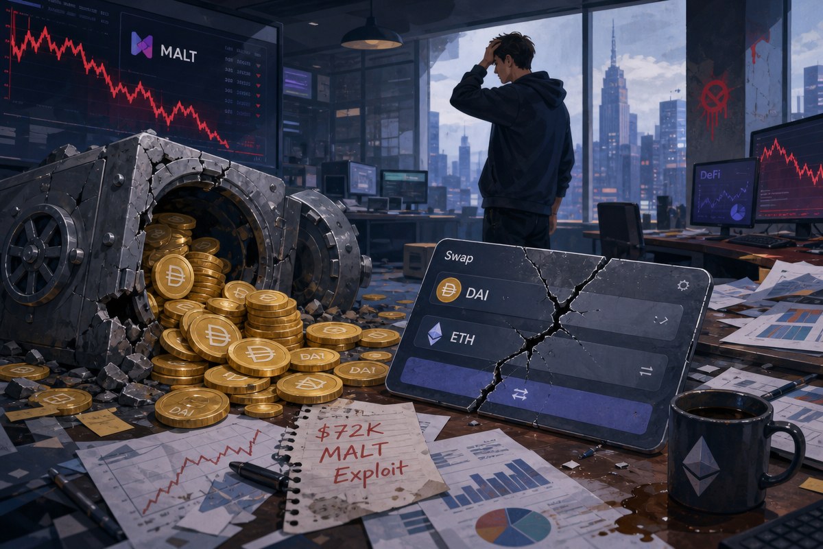 MALT, 스왑 함수가 재무 DAI를 사용자 돈으로 착각…7만 2,000달러 털렸다