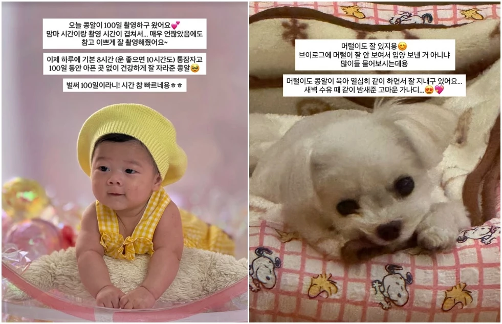 배우 남보라가 아들과 반려견의 근황을 전했다. / 남보라 인스타그램