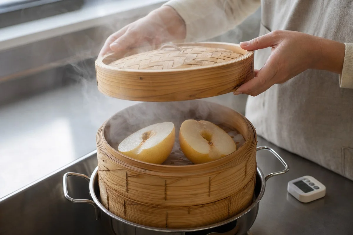 오래 쪄야 부드럽다는 생각은 반만 맞다 — AI 자료 이미지