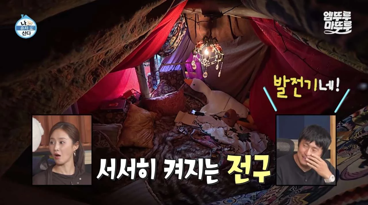 집 조명이 들어오는 모습. / 유튜브 '엠뚜루마뚜루 : MBC 공식 종합 채널'