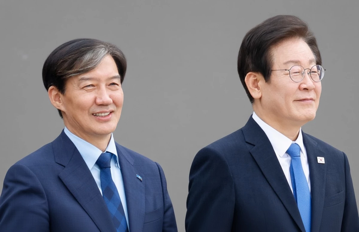 이재명(왼쪽) 대통령과 조국 조국혁신당 혁신정책연구원장. / 뉴스1