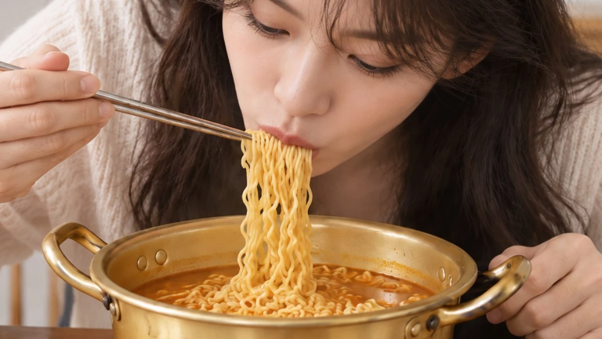 라면을 먹는 사람. 기사 이해를 돕기 위해 AI툴로 생성한 자료사진.