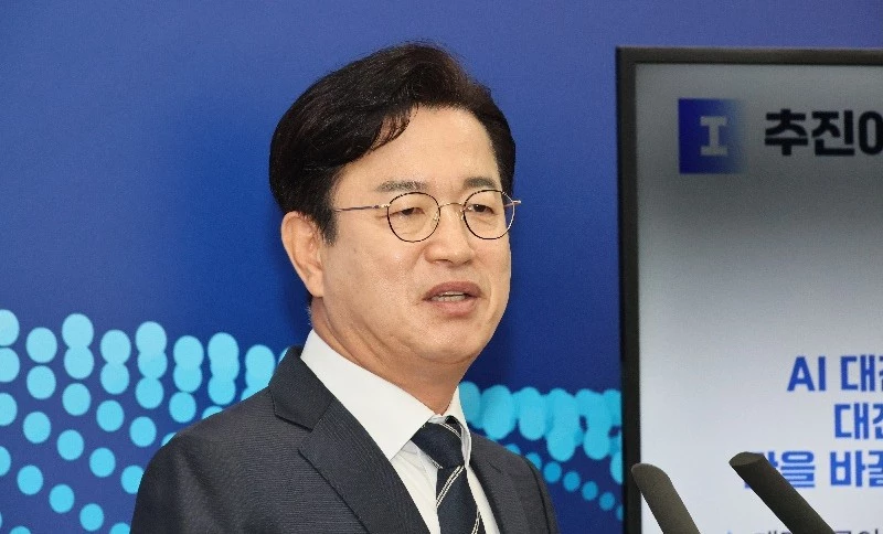허태정 대전시장이 6일 민선 9기 취임 100일 기자회견에서 주요 시정 성과와 향후 운영 방향을 설명하고 있다./사진=김지연 기