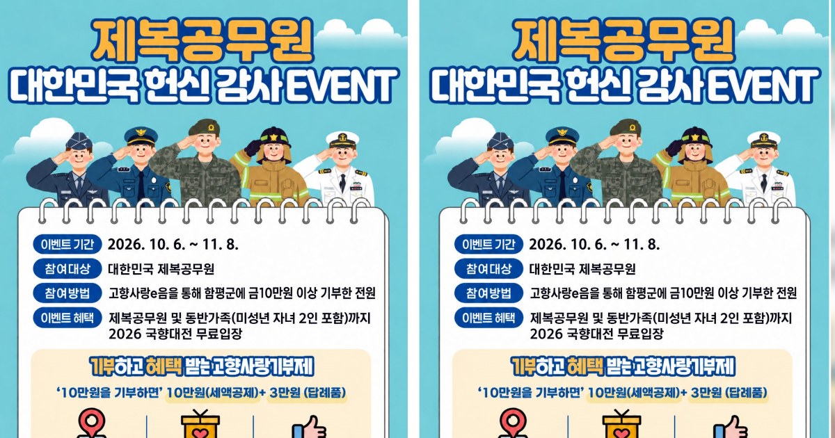 "제복공무원 헌신에 감사" 함평군, 고향사랑기부 특별 이벤트