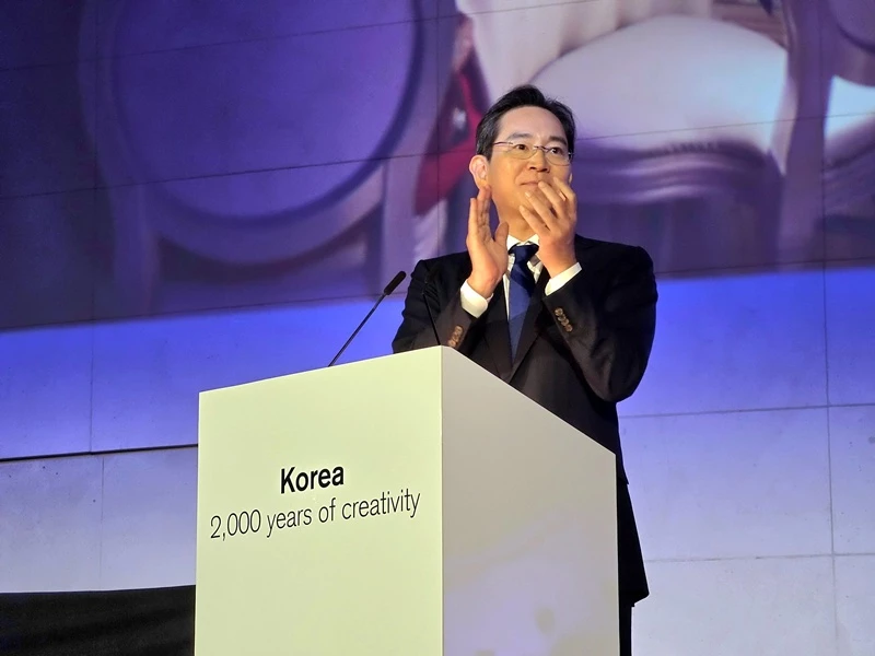 이건희 컬렉션 순회전 갈라 디너 환영사 하는 이재용 회장 / 뉴스1