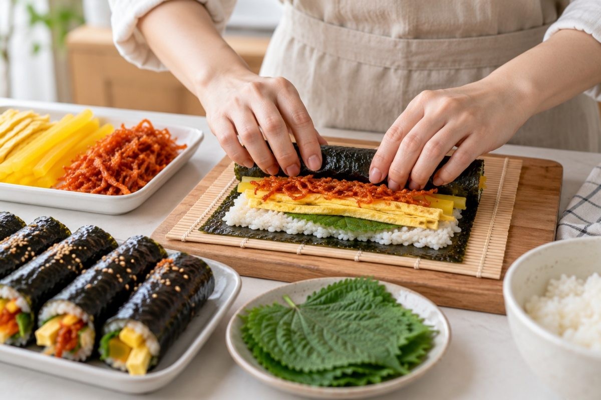 진미채 꼬마김밥 만들기. / 기사 이해를 돕기 위해 AI로 제작한 자료 이미지로, 실제 모습과 다소 차이가 있을 수 있습니다.