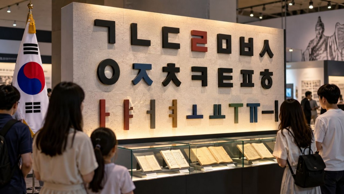 한글날에 박물관을 방문한 모습. / AI 생성 이미지