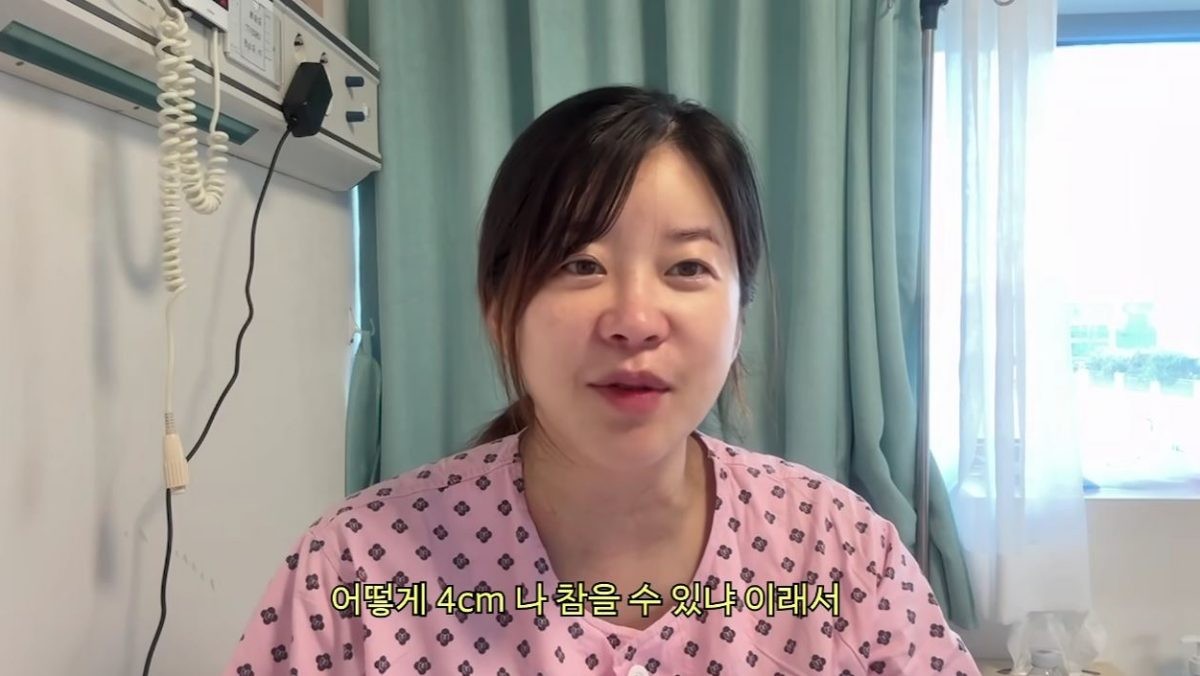 출산 이후 당시 상황을 설명하는 코미디언 김승혜. / 유튜브 '김승혜'