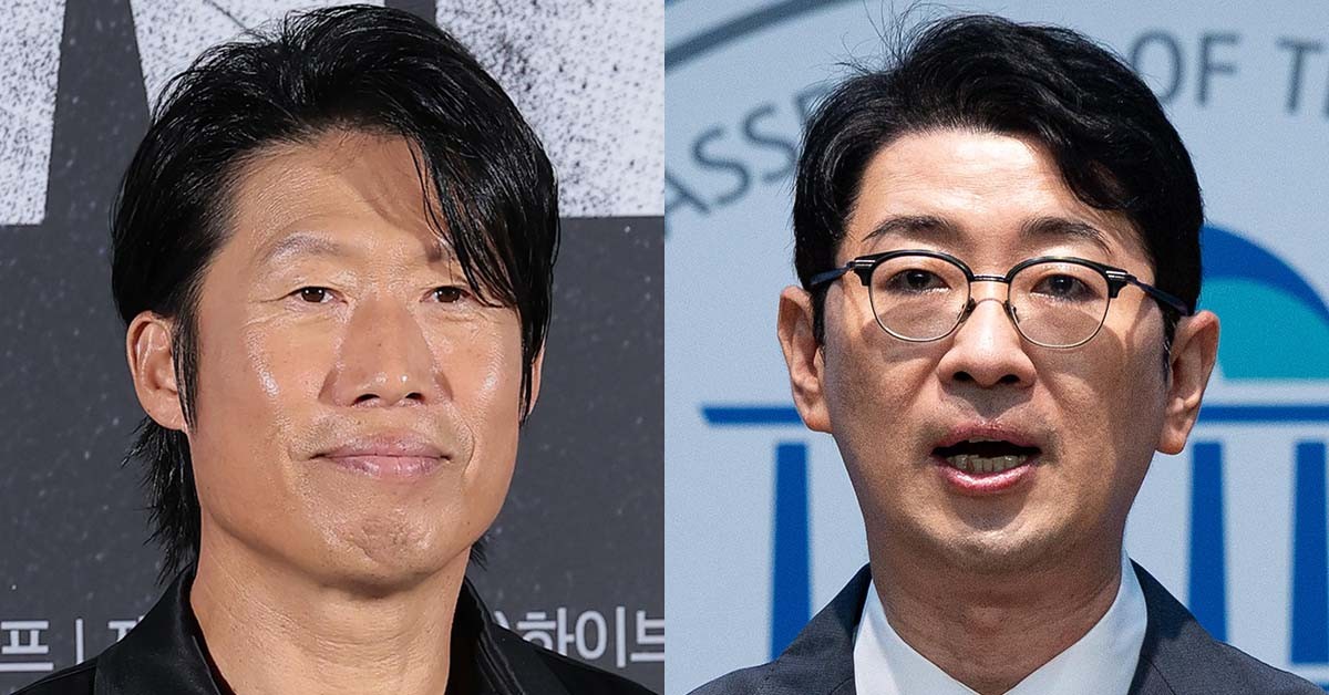 배우 유해진(왼쪽)과 주진우 국민의힘 의원. / 뉴스1
