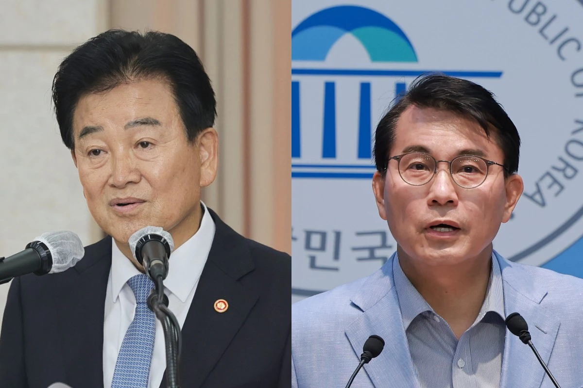 정동영 통일부 장관(왼쪽), 윤상현 국민의힘 의원. / 연합뉴스