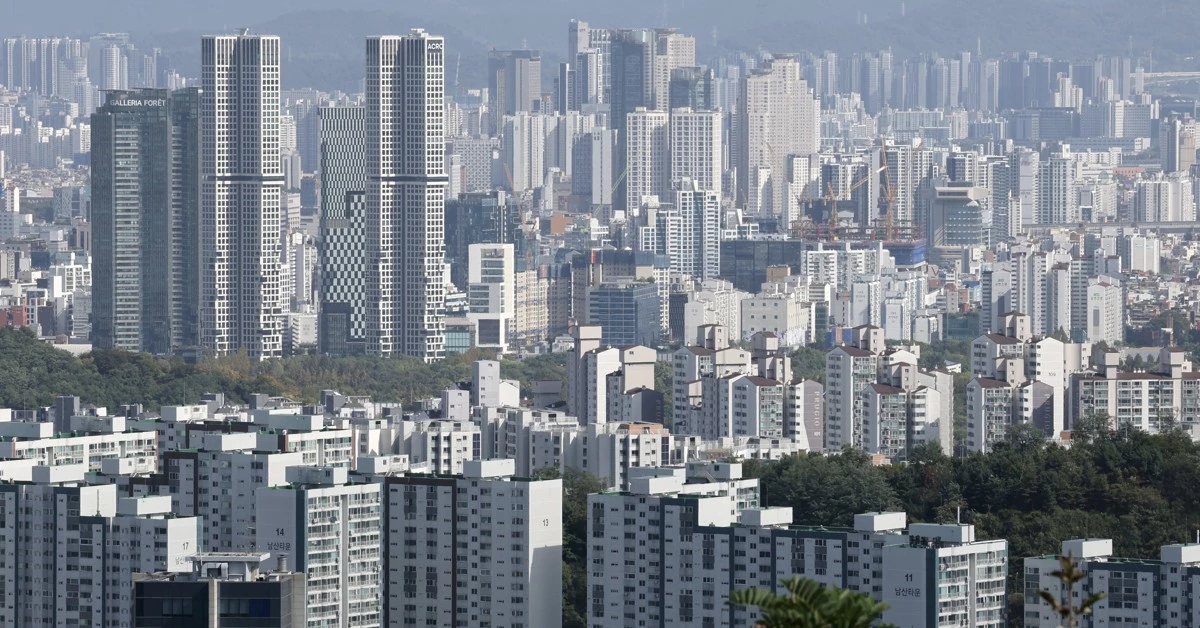 남산에서 바라본 아파트 단지의 모습 / 뉴스1