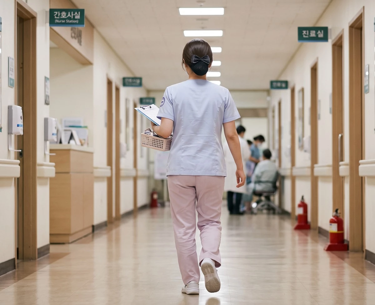 병원에서 근무 중인 간호사 모습. 기사 이해를 돕기 위해 AI를 활용해 제작한 자료 사진. 의료기관에서 근무하는 간호사 10명 가운데 4명 이상은 최근 1년간 인권침해를 경험한 것으로 조사됐다. 그러나 피해를 경험한 간호사 4명 가운데 3명은 별다른 대응을 하지 않은 것으로 조사됐다.