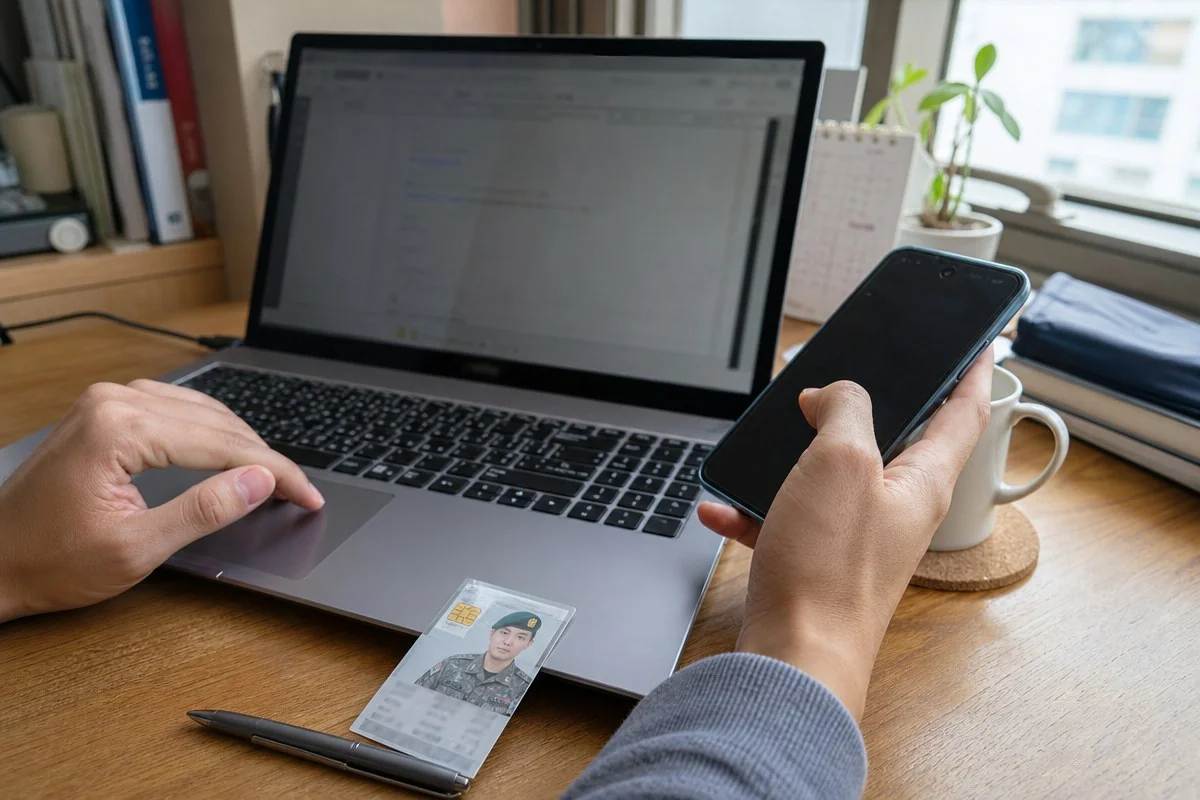 접수 당일 준비물은 인증 수단과 PC다 — 이해를 돕는 AI 자료 이미지