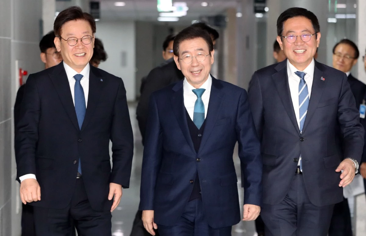 2019년 당시 이재명 경기도지사, 박원순 서울시장, 박남춘 인천광역시장 모습 / 뉴스1