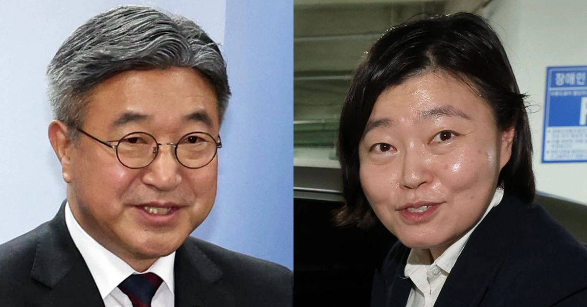 윤호중(왼쪽) 행정안전부 장관과 임은정 광주지방중대범죄수사청장. / 뉴스1