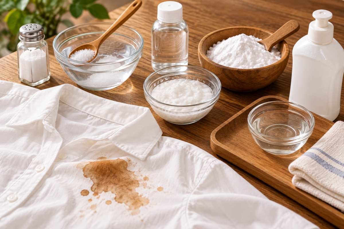 커피 얼룩을 제거하는 모습 / 기사 내용을 바탕으로 제작한 AI 이미지. 실제 모습과 차이가 있을 수 있습니다