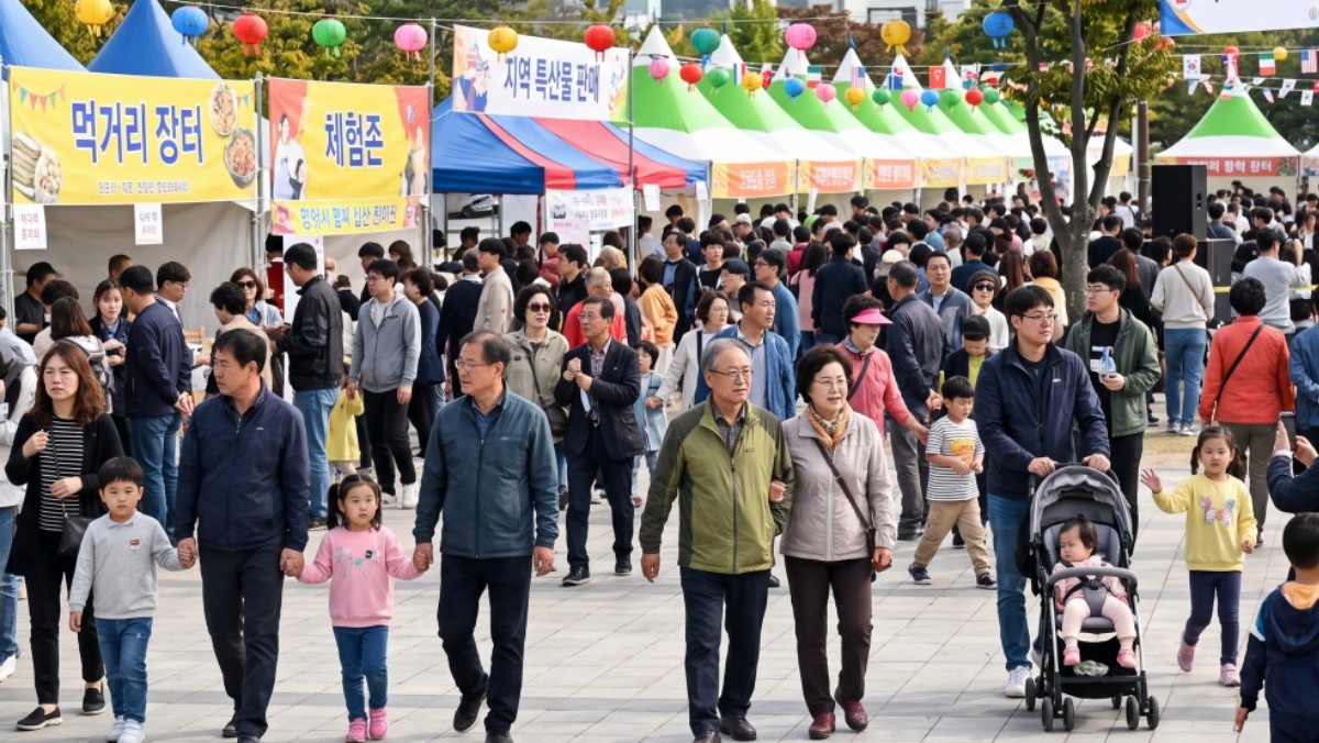 지역 축제 현장 찾은 시민들 이미지 / AI 생성 이미지