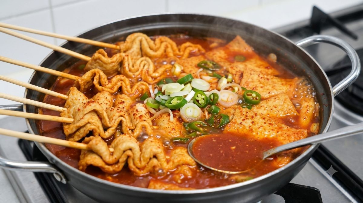 매운 어묵꼬치. / 기사 이해를 돕기 위해 AI로 제작한 자료 이미지로, 실제 모습과 다소 차이가 있을 수 있습니다.