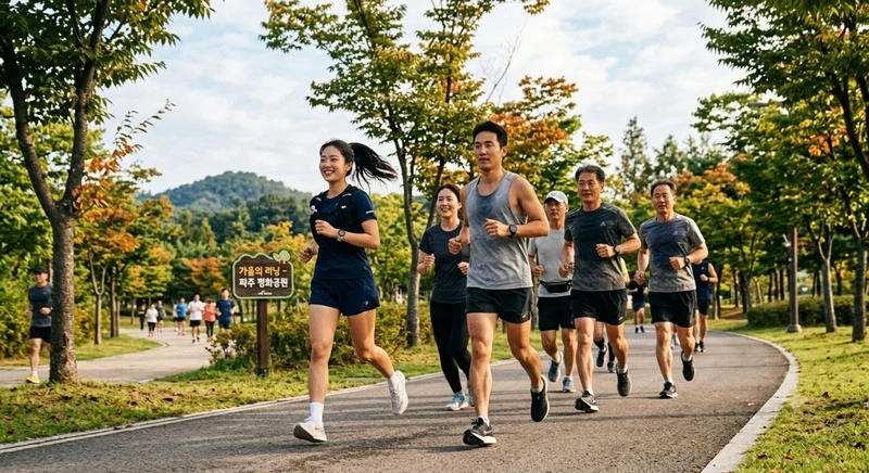 선선한 가을, 러닝은 인기가 많은 운동이다. / AI 생성 이미지