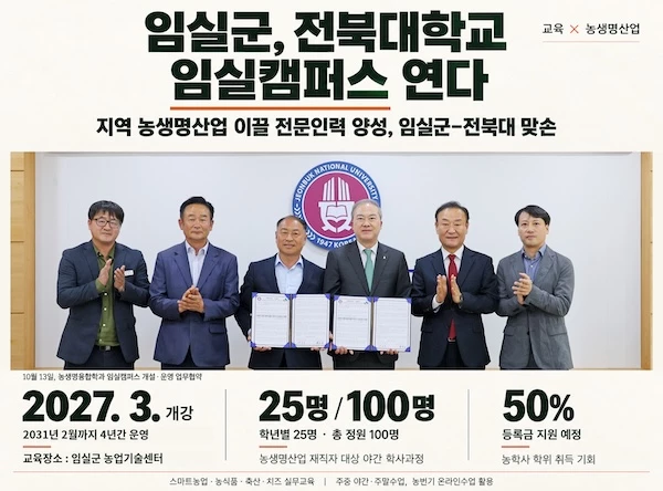 임실군-전북대학교 농생명융합학과 임실캠퍼스 개설 / 임실군