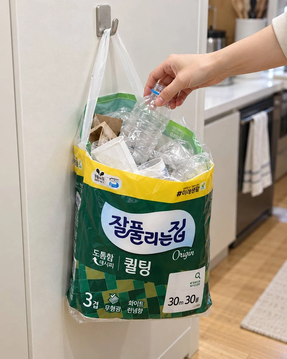 대형 재활용 봉투로 쓰는 꿀팁. 사진은 AI로 제작