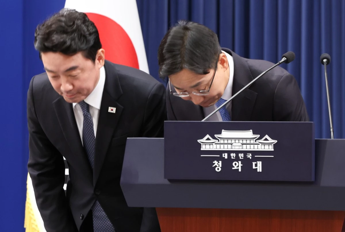 임광현 신임 대통령비서실장이 14일 청와대 춘추관에서 열린 인선 발표에서 인사말을 마친 뒤 인사하고 있다. 이재명 대통령은 이날 강훈식 대통령비서실장 후임으로 임광현 국세청장을 임명했다. / 뉴스1