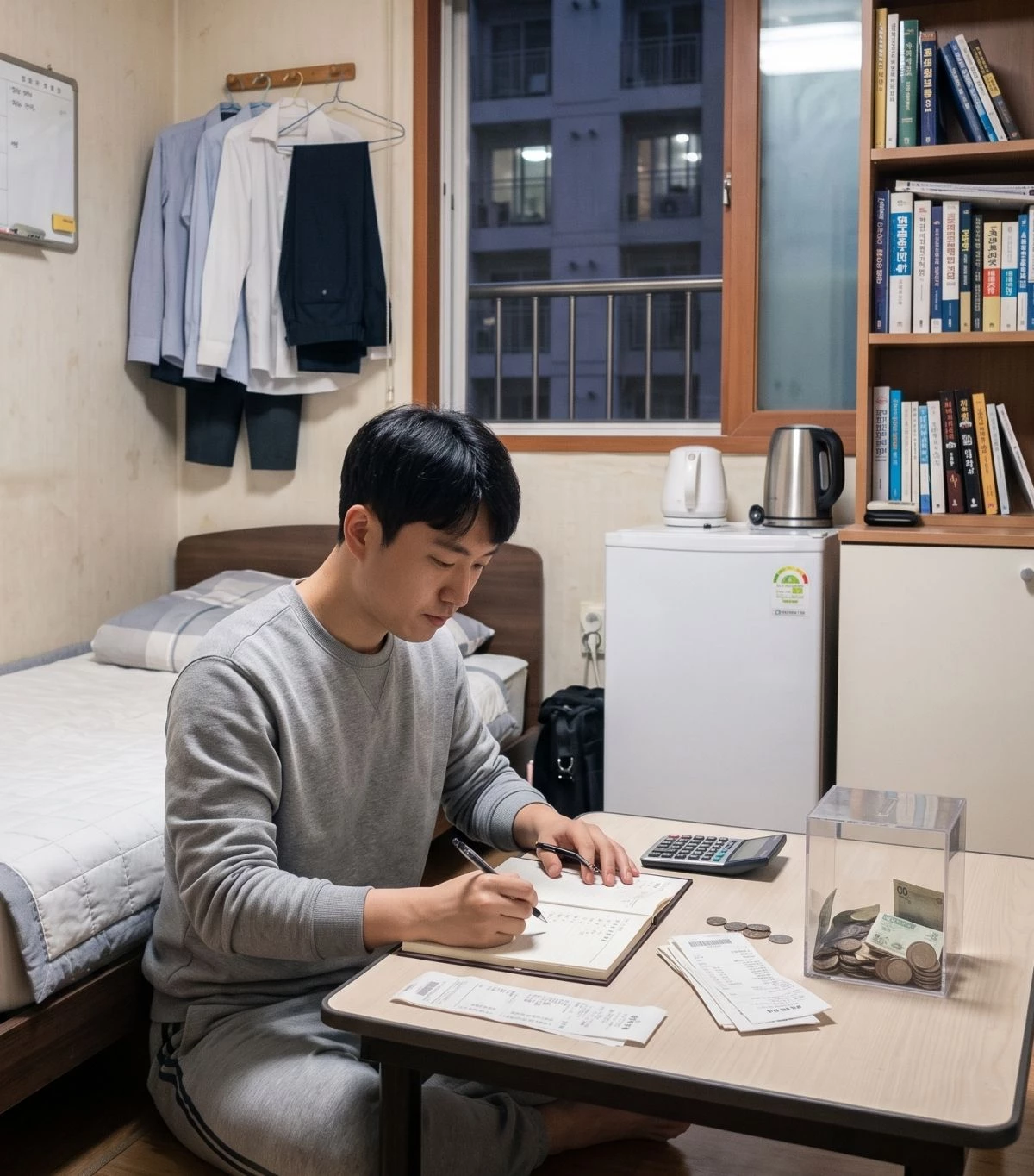 알뜰살뜰 돈을 모으고 있는 남성. 기사 내용 토대로 AI툴 활용해 제작한 자료사진.