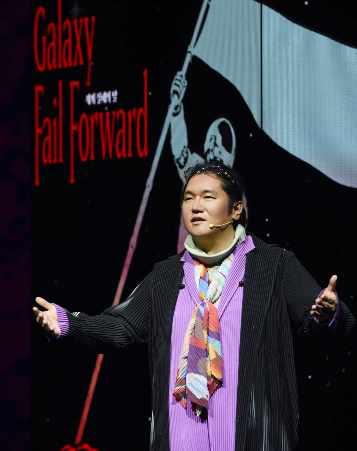 'Galaxy Fail Forward' 행사에서 연설 중인 최용호 대표. / 갤럭시코퍼레이션 제공