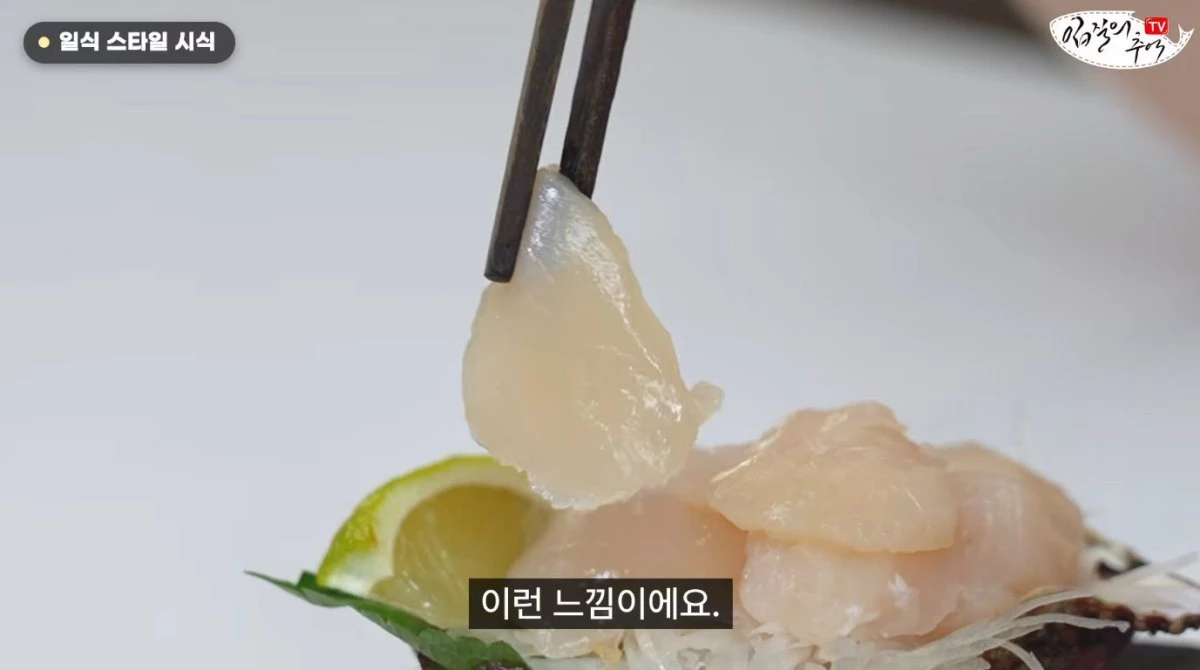 일본식으로 손질한 고랑가리비. / 유튜브 '입질의추억TV jiminTV'