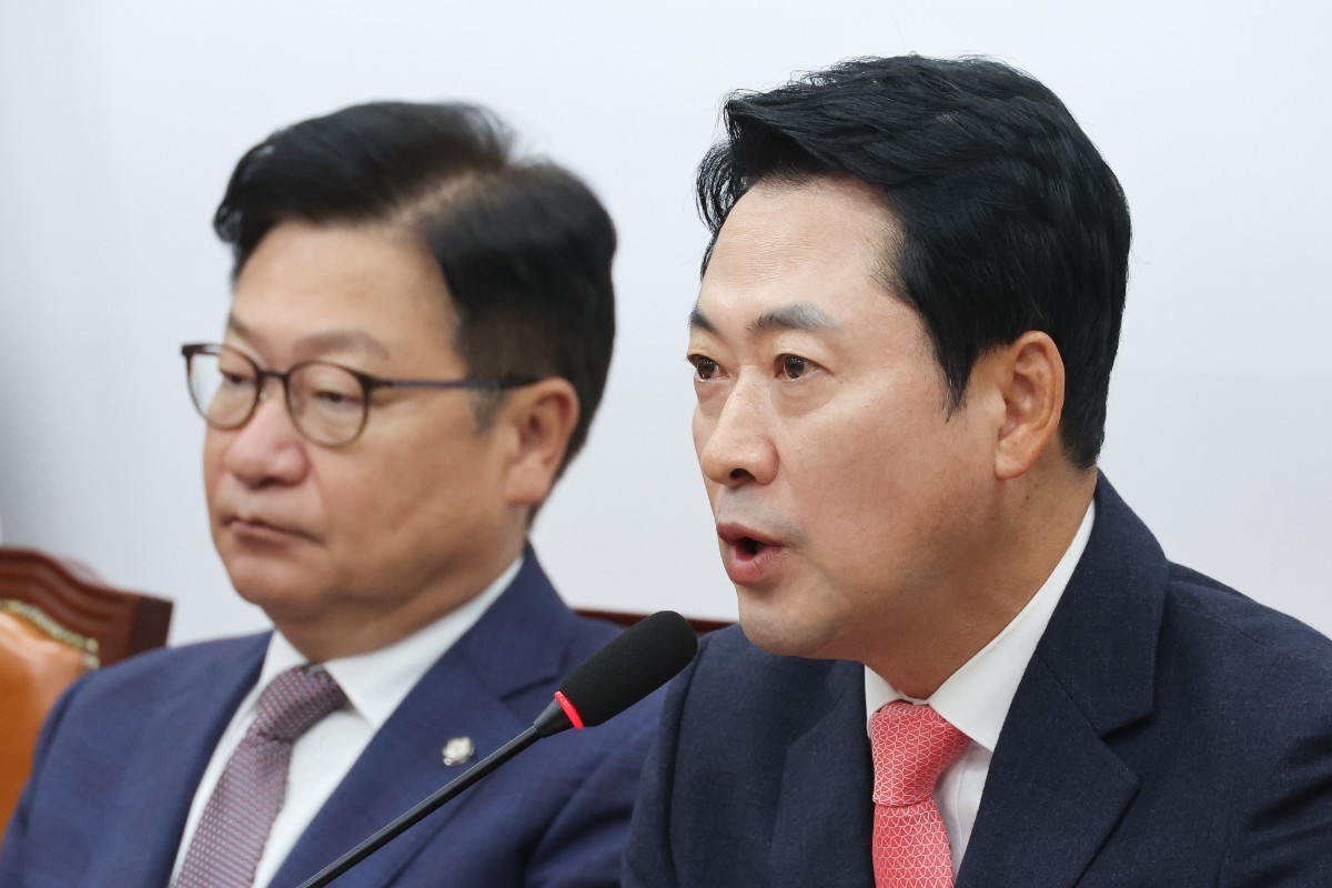 국민의힘 장동혁 대표와 정점식 원내대표 / 뉴스1