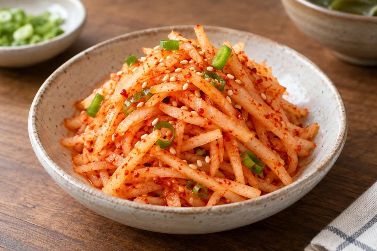 콜라비 생채무침. / 기사 이해를 돕기 위해 AI로 제작한 자료 이미지로, 실제 모습과 다소 차이가 있을 수 있습니다.