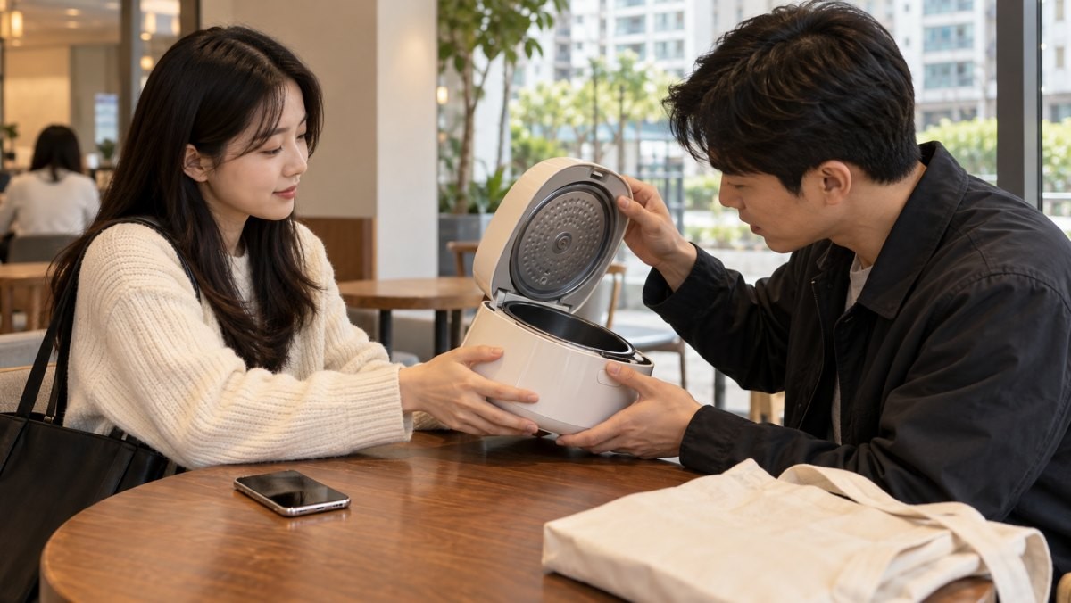 중고거래를 하는 사람들. 기사 이해를 돕기 위해AI툴로 생성한 자료사진.