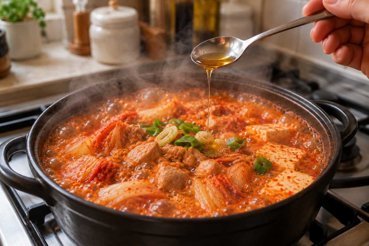 김치찌개를 끓이는 모습 / 기사 내용을 바탕으로 제작한 AI 이미지. 실제 모습과 차이가 있을 수 있습니다